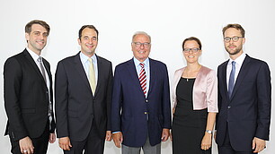 Die Preisträger mit Prof. Randolf Rodenstock und Prof. Dr. Isabel Schnabel