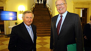 Alois Glück und Gastgeber Prof. Rodenstock