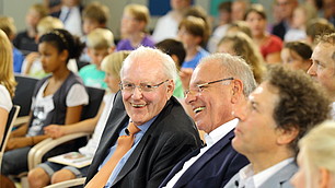 von links: Prof. Herzog, Prof. Rodenstock und Prof. Frey im Publikum